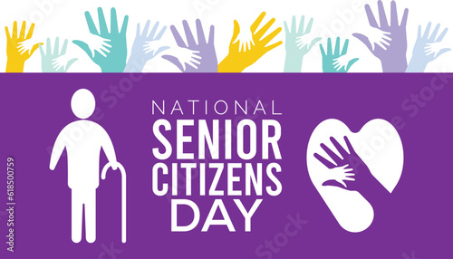 World Senior Citizen's Day is observed every year in August 21.  vector illustration. banner, Holiday, poster, card and background design.