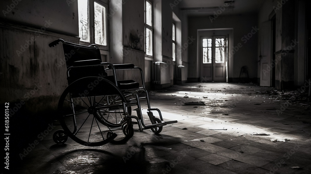 Obraz premium An Empty Chair, A Heavy Heart. AI Generated