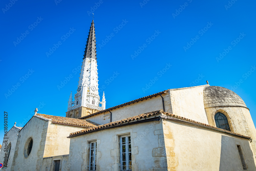 South part of the Sainte-Etienne church in Ars-en-Ré, France South part of the Sainte-Etienne church in Ars-en-Ré, France