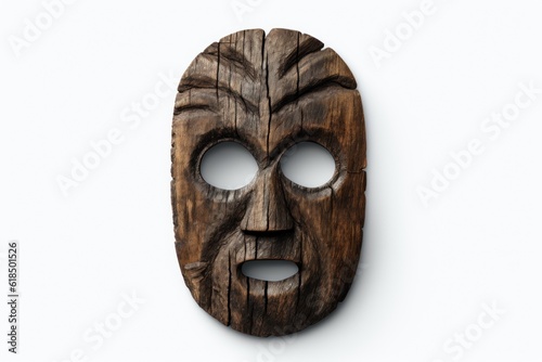African mask on white background generative ai