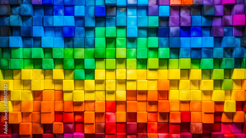 Colorful Blocks Abstract Background. AI Generated