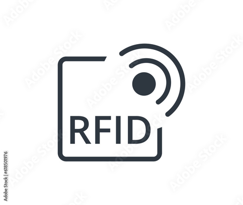 Isolated RFID tag, general symbol. Vector Illustration.
