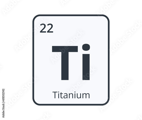 Titanium Chemical Element Graphic for Science Designs.
