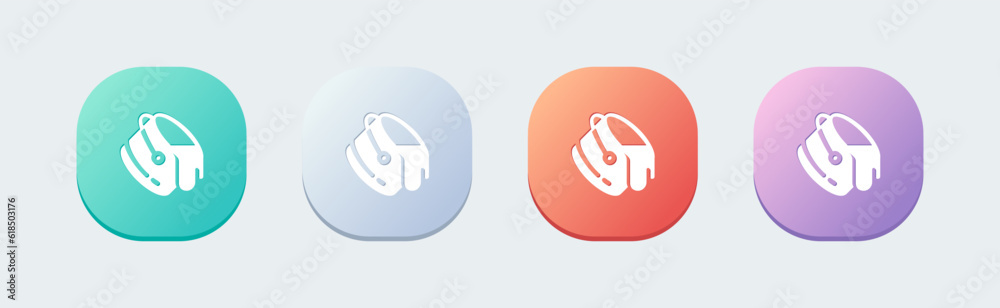 Paint bucket solid icon in flat design style. Colors signs vector illustration. Paint bucket solid icon in flat design style. Colors signs vector illustration.