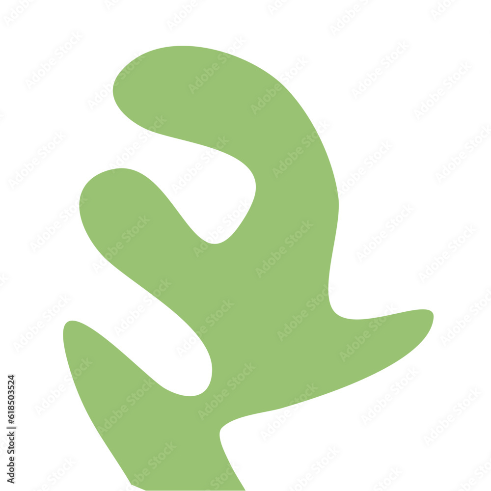 Abstract Green  Coral Shape