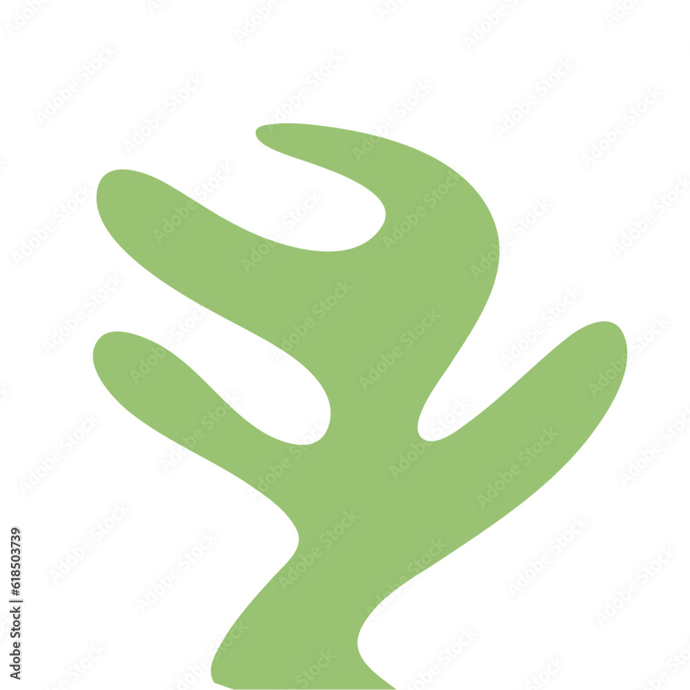 Abstract Green Coral Shape Abstract Green Coral Shape