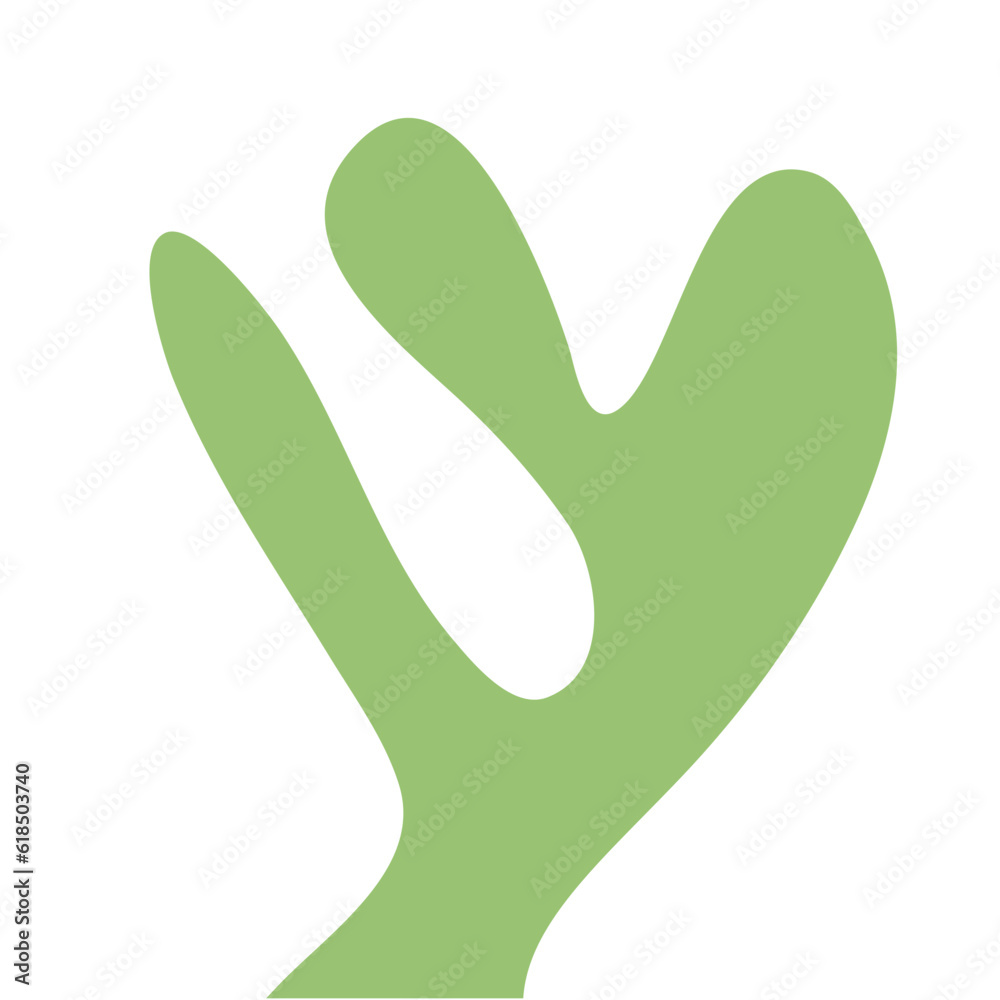 Abstract Green Coral Shape Abstract Green Coral Shape
