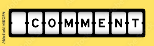 Black color in word comment on slot banner with yellow color background