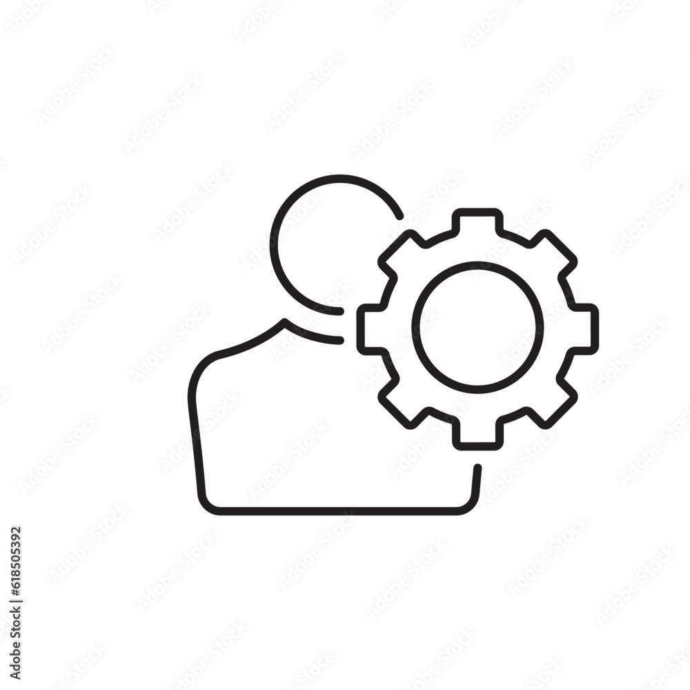 Linear administrator icon from Human resources outline collection. Thin line administrator icon isolated on white background. administrator trendy illustration Linear administrator icon from Human resources outline collection. Thin line administrator icon isolated on white background. administrator trendy illustration