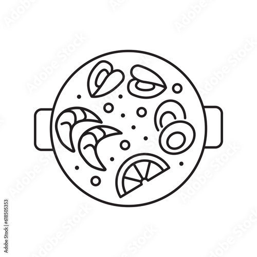 Paella, linear icon. Line with editable stroke