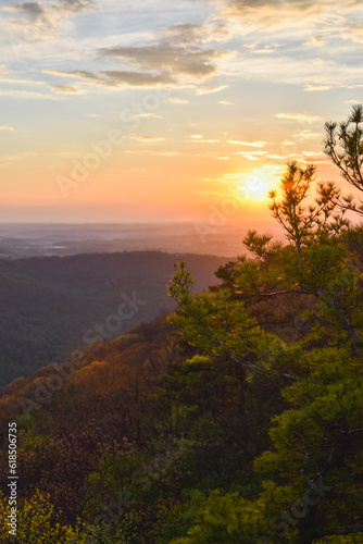 Summer sunset at Coopers Rock Overlook