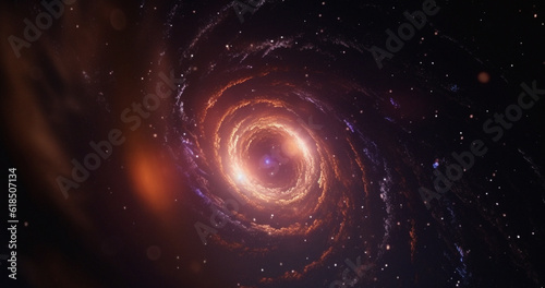 Stars, wormhole and galaxy space vortex in dark sky for astrology black hole, solar system and universe research. Ai generated, spiral and dimension tunnel of explosion, cosmic creation and big bang
