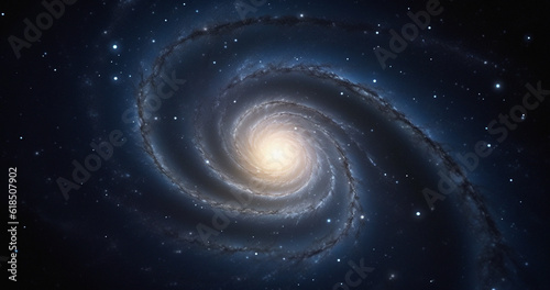 Solar system, wormhole and galaxy space spiral in dark sky for astrology, black hole or universe science research. Ai generated, vortex and dimension tunnel of explosion, cosmic creation and big bang