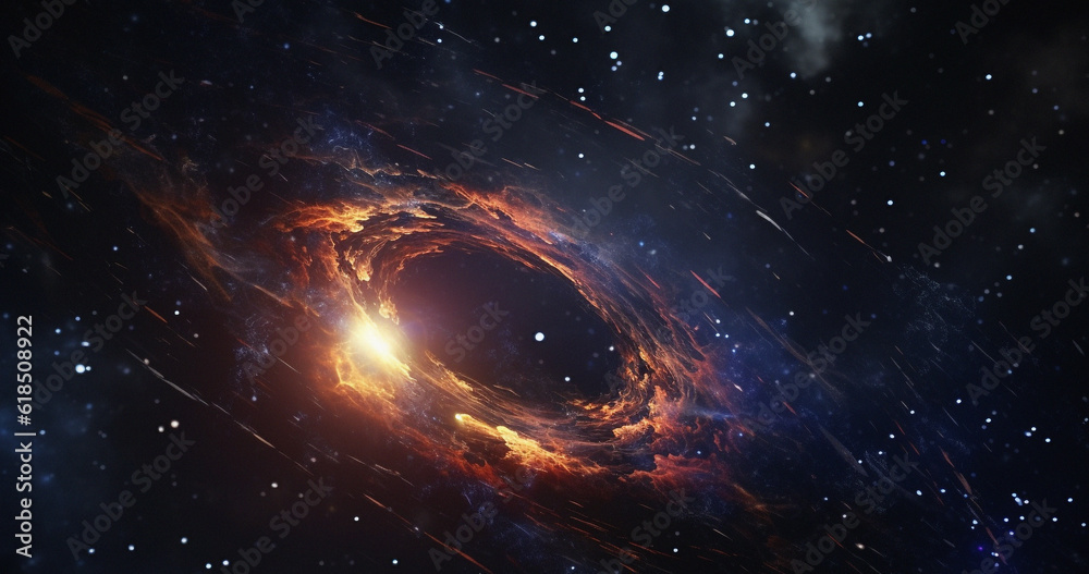 Stars, wormhole and galaxy space vortex in dark sky for astrology black ...