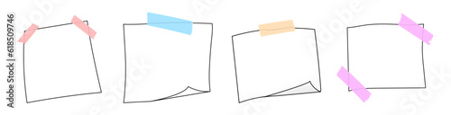 note paper with colorful masking tape