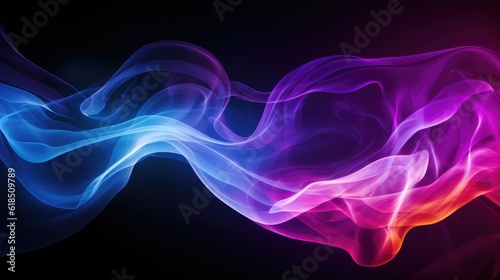 Neon glowing smoke on black...