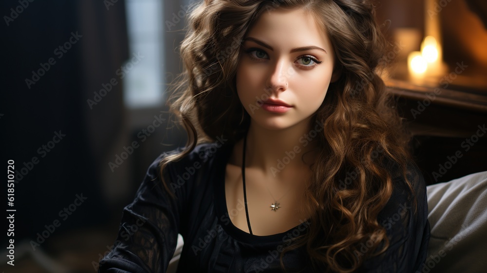 Illustration of a fashion portrait, AI Generated Illustration of a fashion portrait, AI Generated