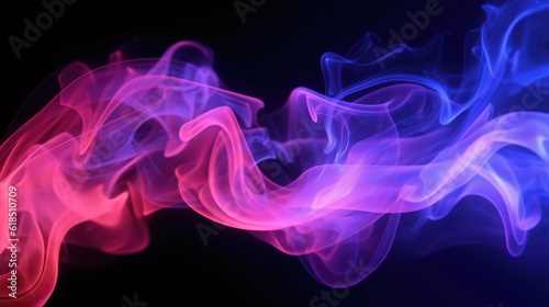 Neon glowing smoke on black...