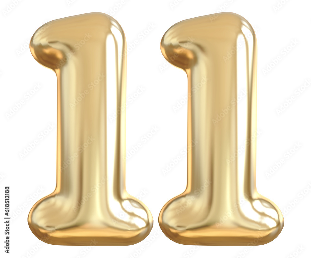 11 Number Gold Balloon 11 Number Gold Balloon