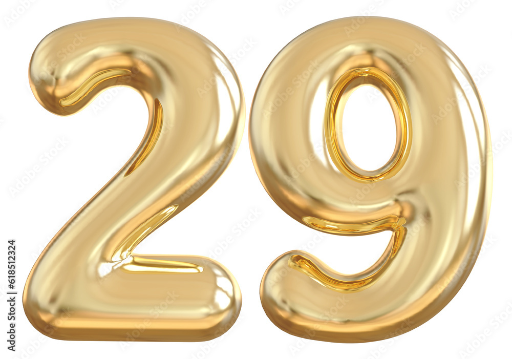 29 Number Gold Balloon 29 Number Gold Balloon