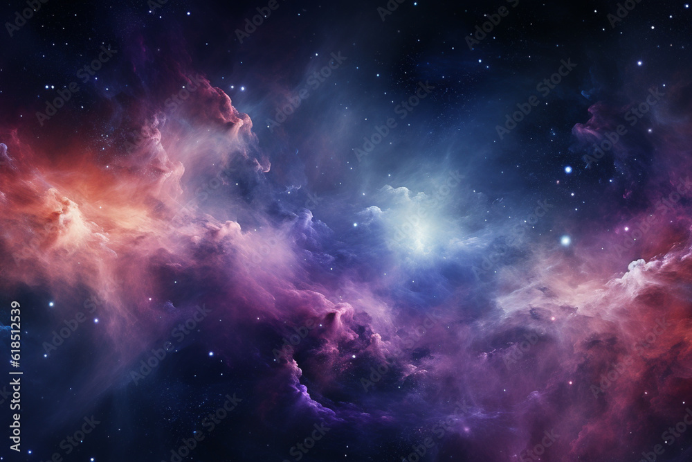 Nebula galaxy night sky background banner or wallpaper