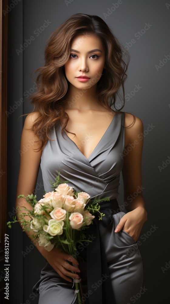 Illustration of a fashion portrait, AI Generated Illustration of a fashion portrait, AI Generated