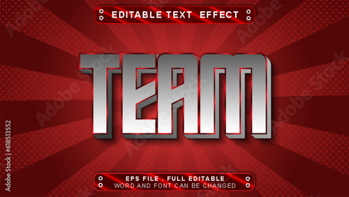 Team text effect template with 3d style use for logo and business brand