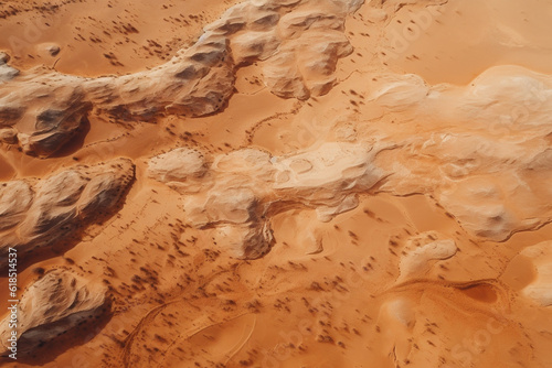 Sahara desert aerial drone view landscape  sand dunes