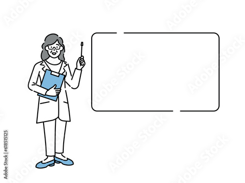 A doctor standing up front and explaining