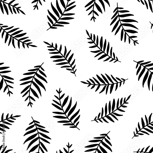 Simple botanical seamless pattern. Minimalistic monochrome design for fabric, wallpaper, packaging, background.