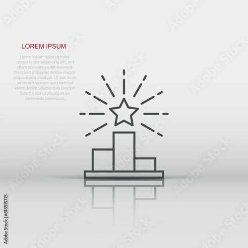 Podium icon in flat style. Pedestal vector illustration on white isolated background. Award business concept. © Lysenko.A