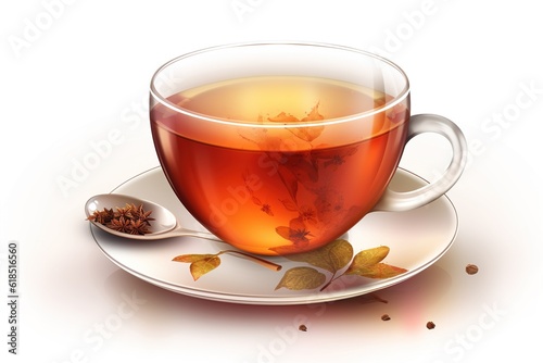cup of tea isolated on white background. Generated by AI