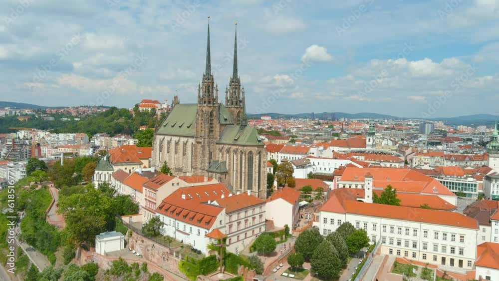 Aerial view of the Cathedral of St. Peter and Paul, Brno, Czech Republic Aerial view of the Cathedral of St. Peter and Paul, Brno, Czech Republic