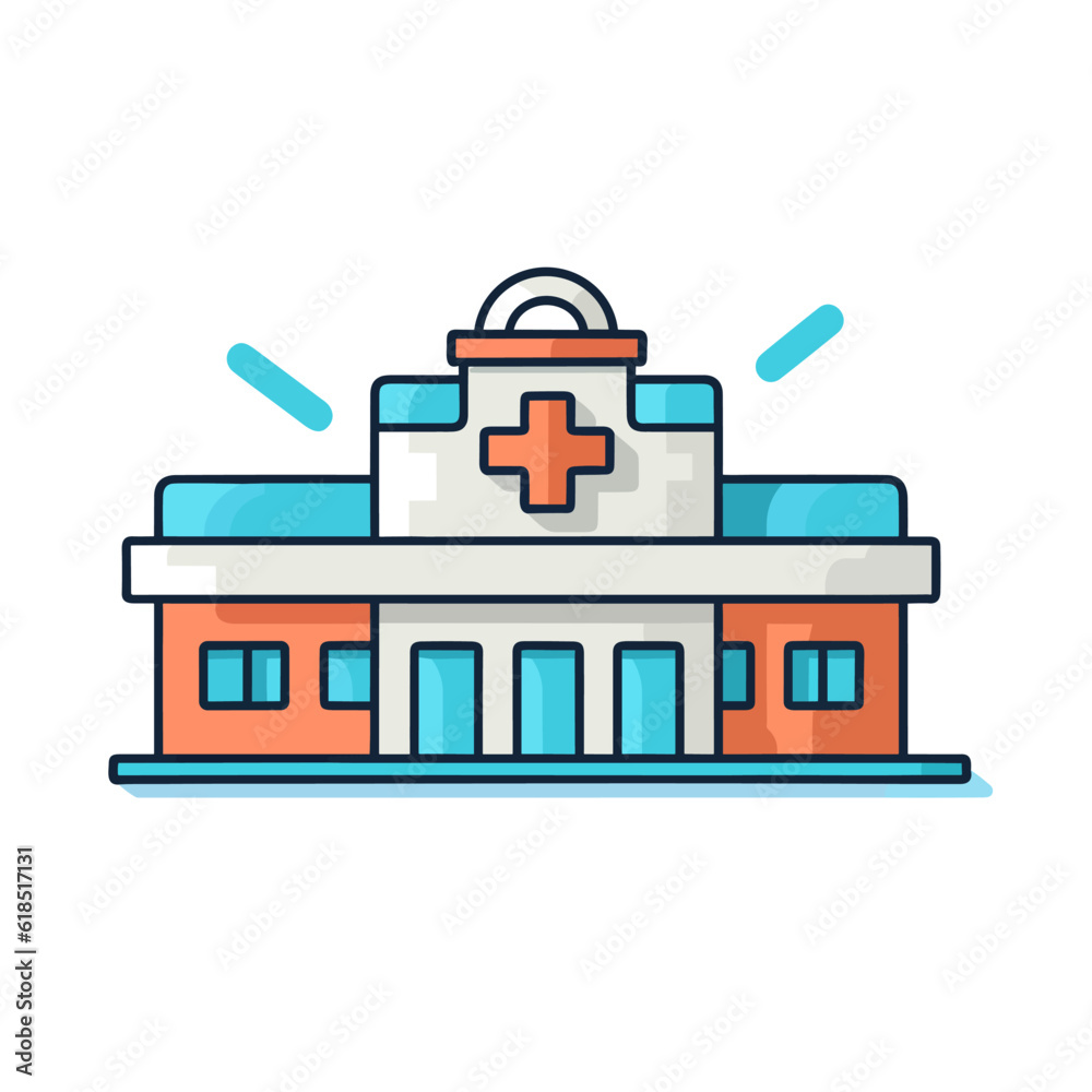 Hospital building vector icon illustration Hospital building vector icon illustration