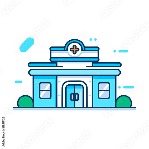 Hospital building vector icon illustration