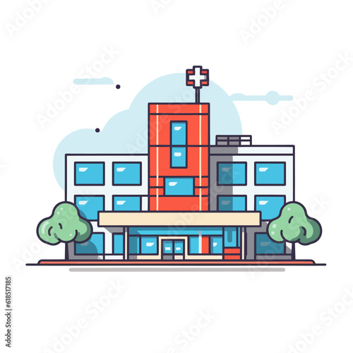 Hospital building vector icon illustration