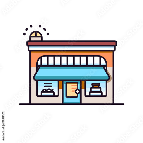Shop building vector icon illustration