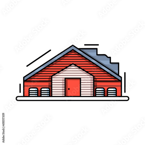 Warehouse building vector icon illustration