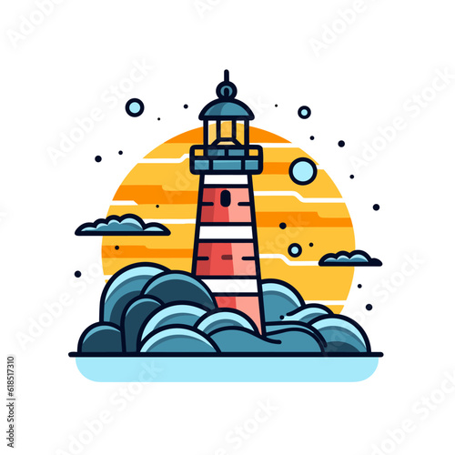 Lighthouse vector icon illustration