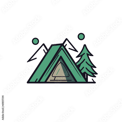 Camping tent vector icon illustration