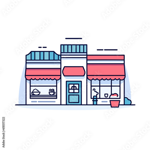 Shop building vector icon illustration