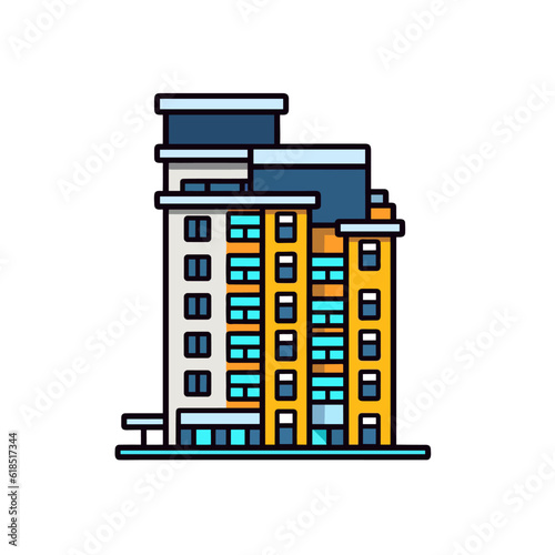 Apartment building vector icon illustration