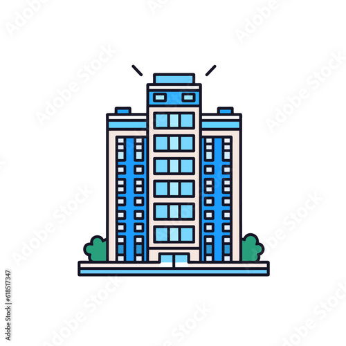 Apartment building vector icon illustration