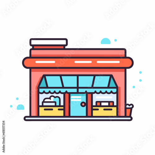 Shop building vector icon illustration