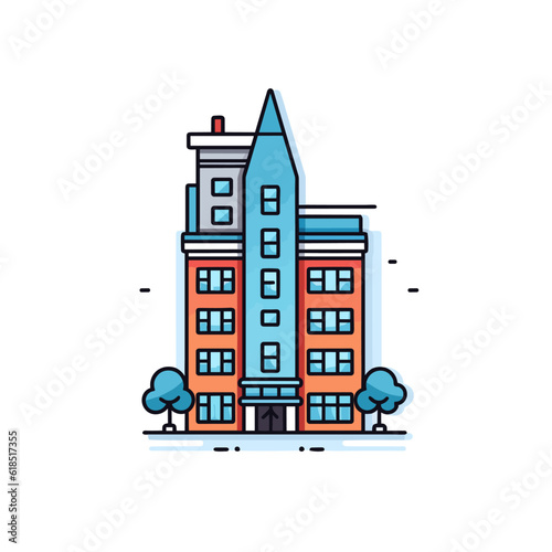 Apartment building vector icon illustration