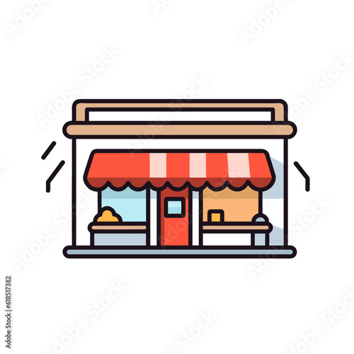 Shop building vector icon illustration