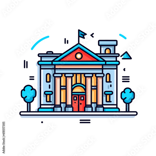 Bank building vector icon illustration