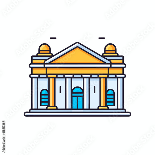 Bank building vector icon illustration