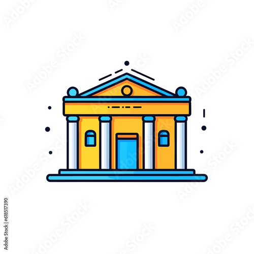 Bank building vector icon illustration