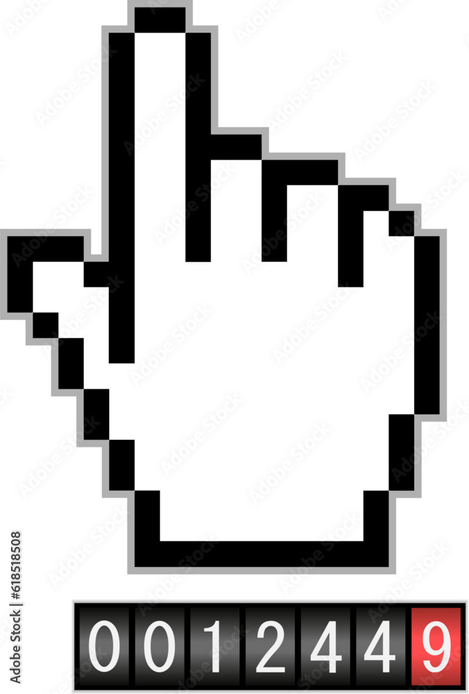 Clicks counter vector icon Clicks counter vector icon